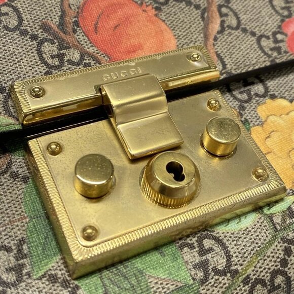 GUCCI Padlock Small/Guccitian Beige Ebony Multi PVC Leather 632-080925 - Picture 8 of 14